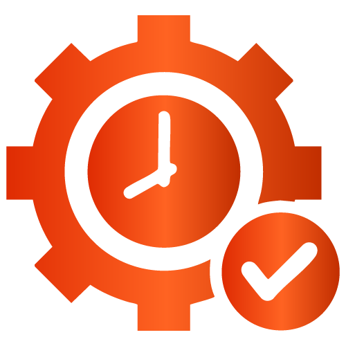 Zahnrad mit Uhr Icon